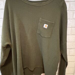 Carhartt Women's Green Waffle Knit Sweater